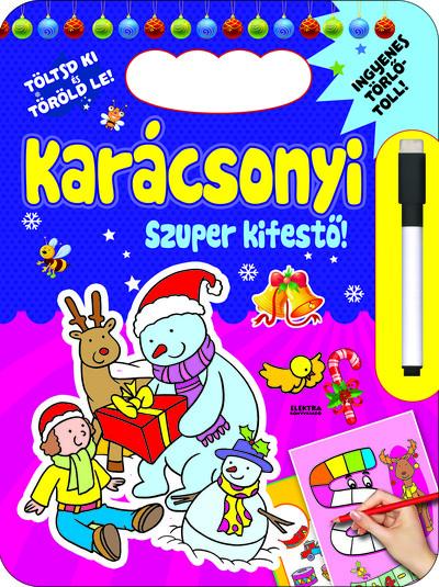 Karácsonyi szuper kifestő - Töltsd ki és Töröld le! (lila) §K