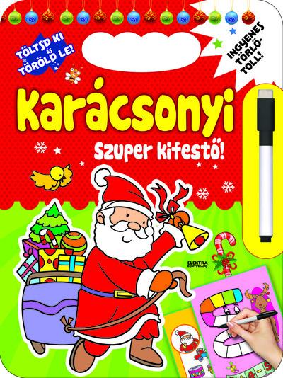 Karácsonyi szuper kifestő - Töltsd ki és Töröld le! (piros) 