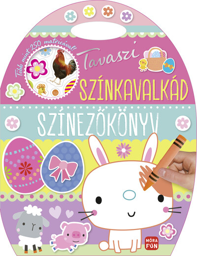 Tavaszi színkavalkád - Színezőkönyv - Kivehető figurákkal és matricákkal