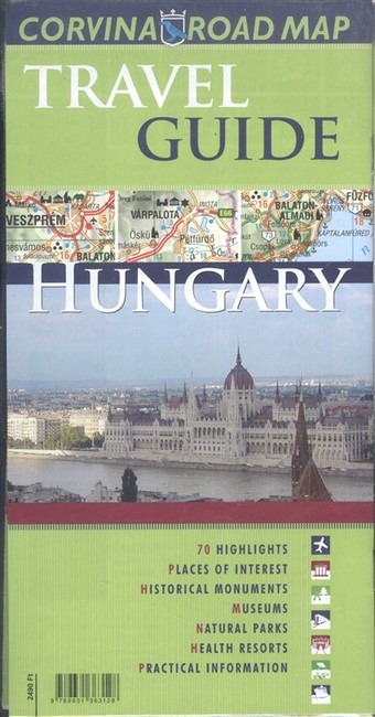 Hungary Road Map + Travel Guide /Magyarország idegenforgalmi autóstérképe