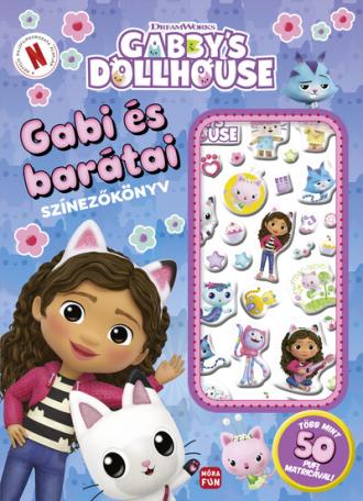 Gabby's Dollhouse - Gabi és barátai színezőkönyv pufi matricákkal