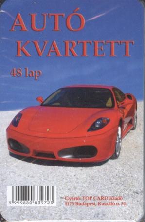 Autó kvartett kártya /48 lap