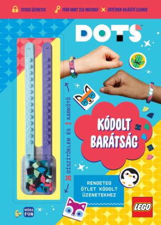 Lego Dots: Kódolt barátság - karkötőkkel - Titkos üzenetek - Több mint 250 matrica - Sötétben világító elemek 2 ajándék karkötő